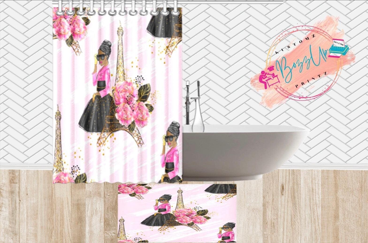 Melanin Girl in Paris Bathroom Set Etsy