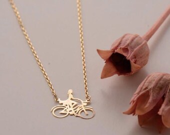 3,4,5,6,7,8,9,10 years old Fun Girl Jewelry Bycicle Charm Necklace Bike heart Girl Necklace with Letter Charm