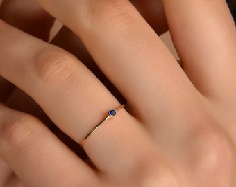 TINY Birthstone Ring,Minimalist Birthstone Ring,Gemstone Ring in Sterling Silver ,Dainty Birthstone Ring ,Stacking Ring,Baby Miscarriage