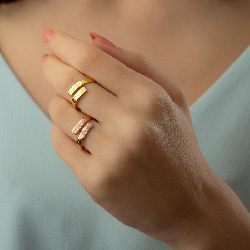 Initial Couple Rings - Etsy