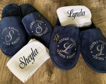 custom embroidered slippers