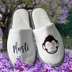 Mens & Women Personalized Closed Toe Soft Slippers/ Retirement Gift/ Company Gifts/ Wedding Gifts