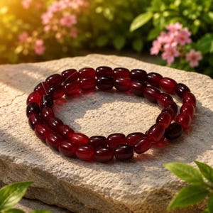 Perline rondelle in vetro di cristallo rosso rubino intenso / Lisce e lucidate, ideali per la creazione di gioielli (8 x 10 mm)