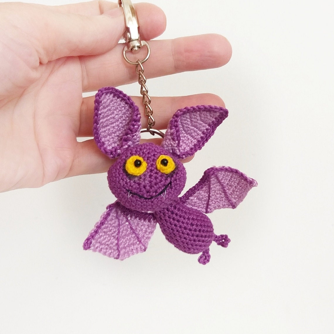 Crochet Pattern Keychain Bat Crochet Bat Pattern Animal Etsy