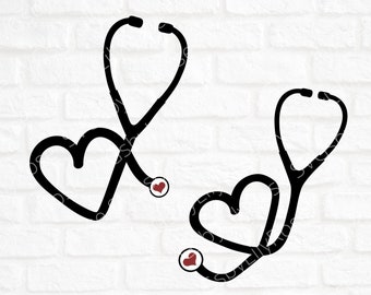 Stethoscope with Heart Svg File- Stethoscope Cut File- Stethoscope Clipart-Cricut-Silhouette Cut File-Nurse SVG-Doctor- Essential Worker Svg