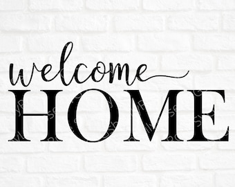 Welcome Home SVG File- Welcome Home Cut File- Welcome Home Clipart- Cricut- Silhouette File- Front Porch SVG- png- dxf- eps
