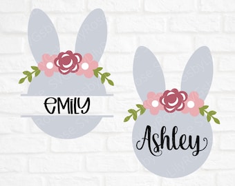 Bunny Rabbit SVG File- Easter Bunny Name Cut File- Split Bunny Name Download- Bunny Rabbit Clipart-Cricut-Silhouette-Spring SVG- Bunny Svg