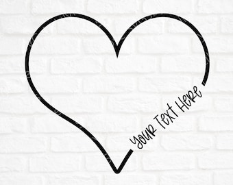 ハート SVG カット ファイル - テキスト付きハート カット ファイル - バレンタインデー SVG - ハート クリップアート - Cricut - シルエット - 結婚式用デジタル ダウンロード