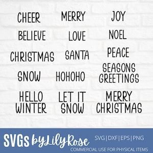 Weihnachten Wörter Cut File- Weihnachten SVG Datei- Winter Cricut Datei- Weihnachten Worte Clipart- Silhouette Cut Datei- Digitaler Download
