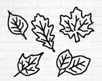 Fall Leaves SVG File for Sihouette- Leaves Cut File- Fall Clipart- Fall SVG File for Cricut Cutting Machine- Autumn