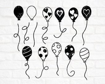 Balloon SVG File- Balloons Cut File- Balloon Clipart- Cricut- Silhouette File- Compleanno SVG- png- dxf- eps- Compleanno Palloncino SVG