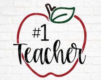 Download Number 1 Teacher Svg Etsy