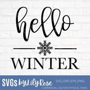 Hello Winter Cut File- Winter SVG Datei- Winter Cricut Datei- Hello Winter Clipart- Silhouette Cut File- Cricut SVG Datei