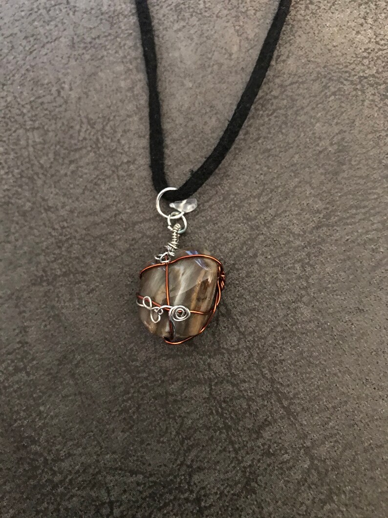 Petrified wood wire wrapped