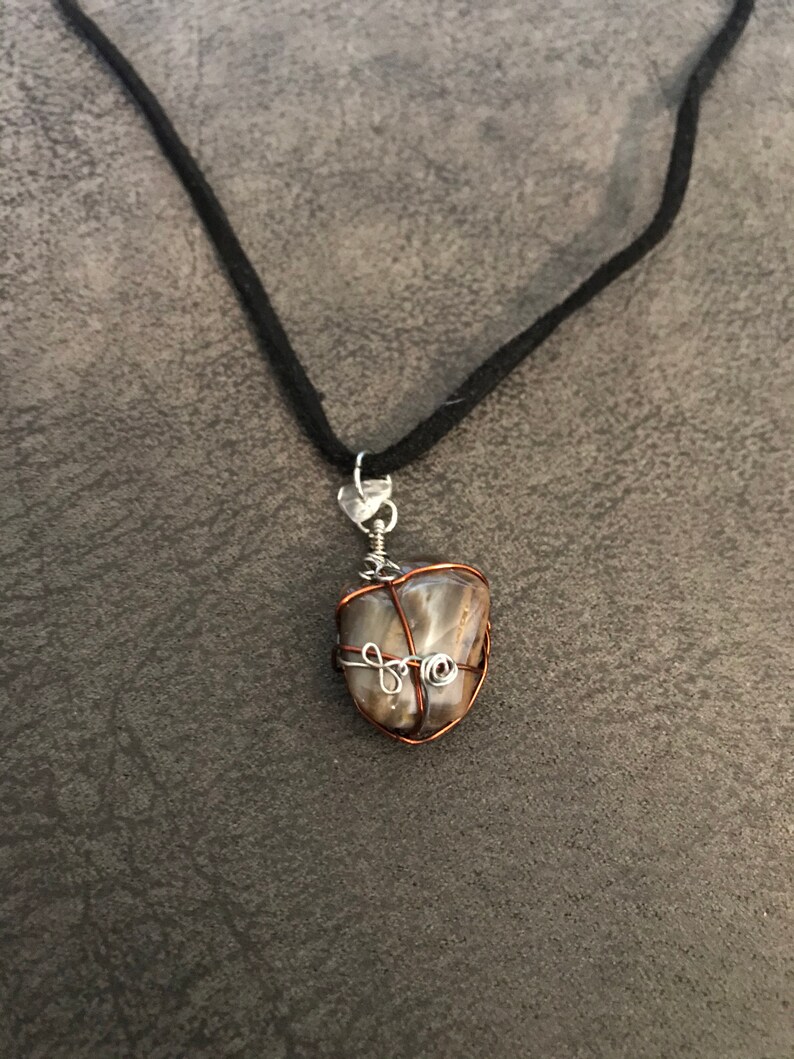 Petrified wood wire wrapped