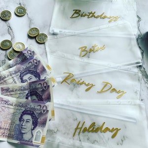 Carteras de dinero personalizadas -Carteras para carpeta A6 - Cartera personalizada para carpeta A6 - Carteras de dinero con cremallera - Carteras de ahorro de dinero