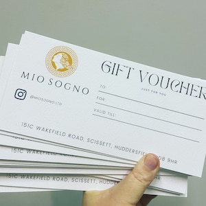 Vales-presente para empresas - Vales-presente personalizados - Vale-presente personalizado - Vouchers comerciais impressos - Vales-presente para pequenas empresas