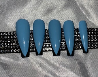 Black Daisy Nails Design Press on Nails Fake Nails Glue - Etsy