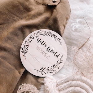 Baby Announcement Hello World My Name Is Baby Photo Prop