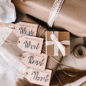 Minimalist Christmas Tags | Need, Want, Wear, Read | Personalized |