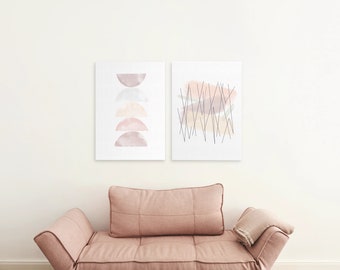 Impresión decorativa de la línea abstracta pastel ? Descargable para A4 o A3 Arte de la pared ? Decoración