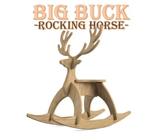 Forfaits cheval à bascule pour enfants Big Buck (cerf mâle)