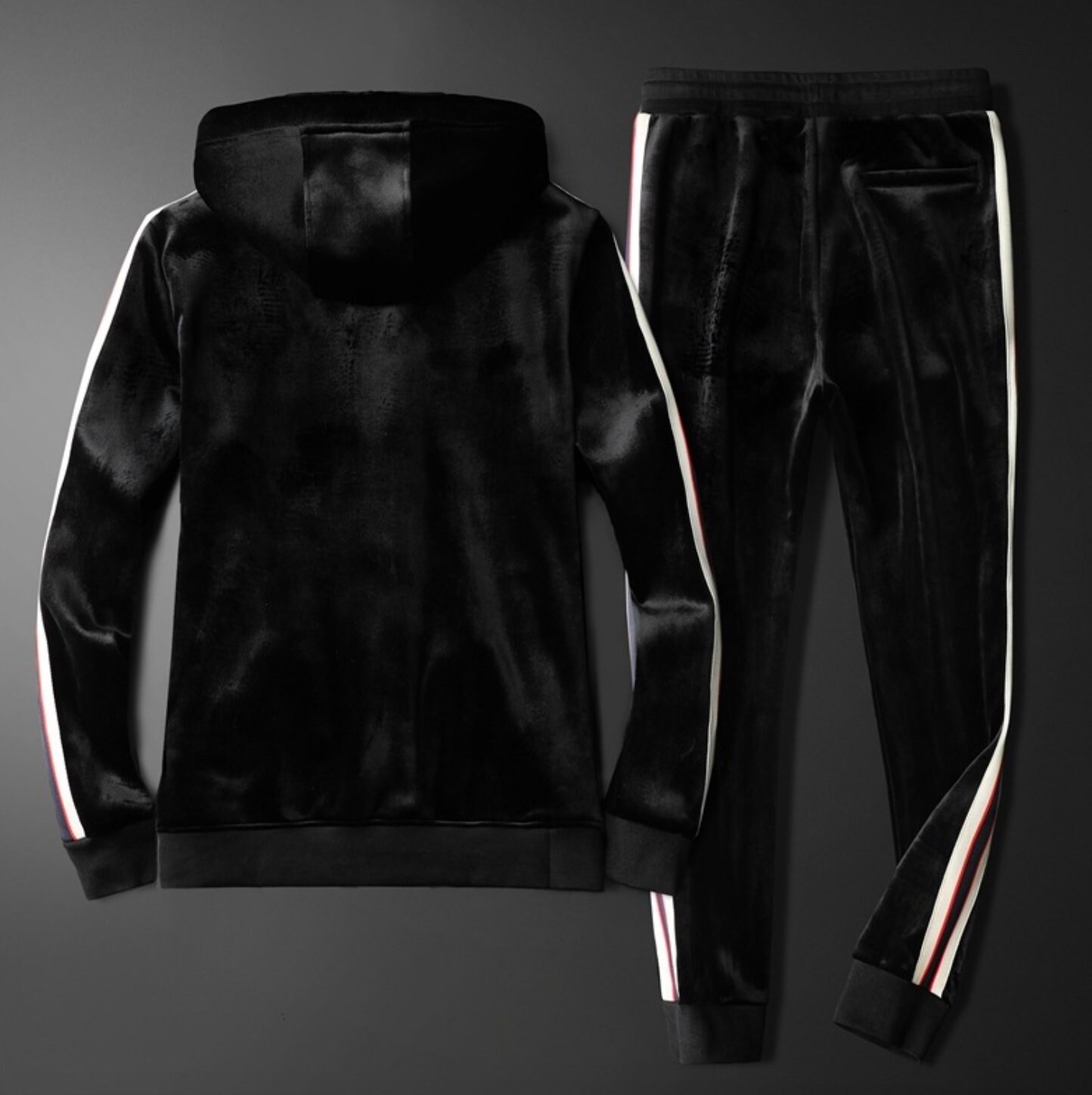 Men's Cool Tracksuit Luxury Soft Velvet Front Zipper Etsy