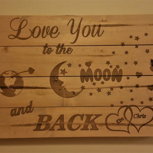 Love you to the Moon and Back pallet sign