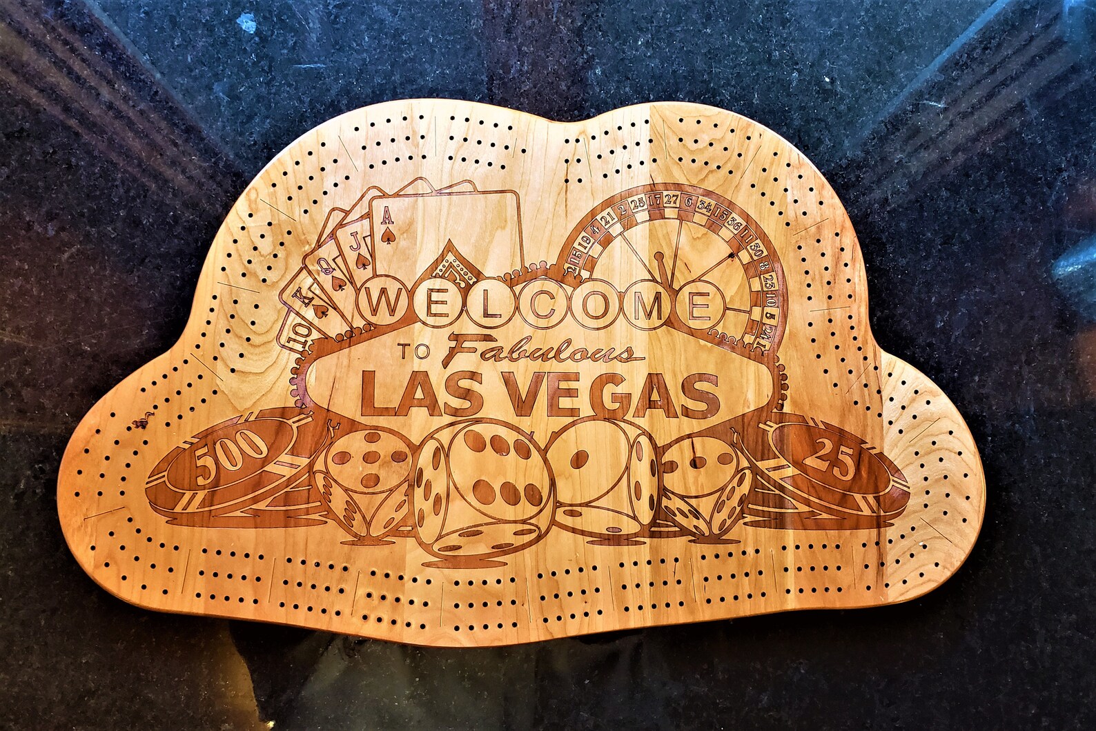 Custom Las Vegas Cribbage Board Etsy