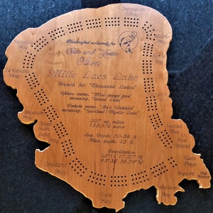 Mille Lacs Lake Cribbage board.