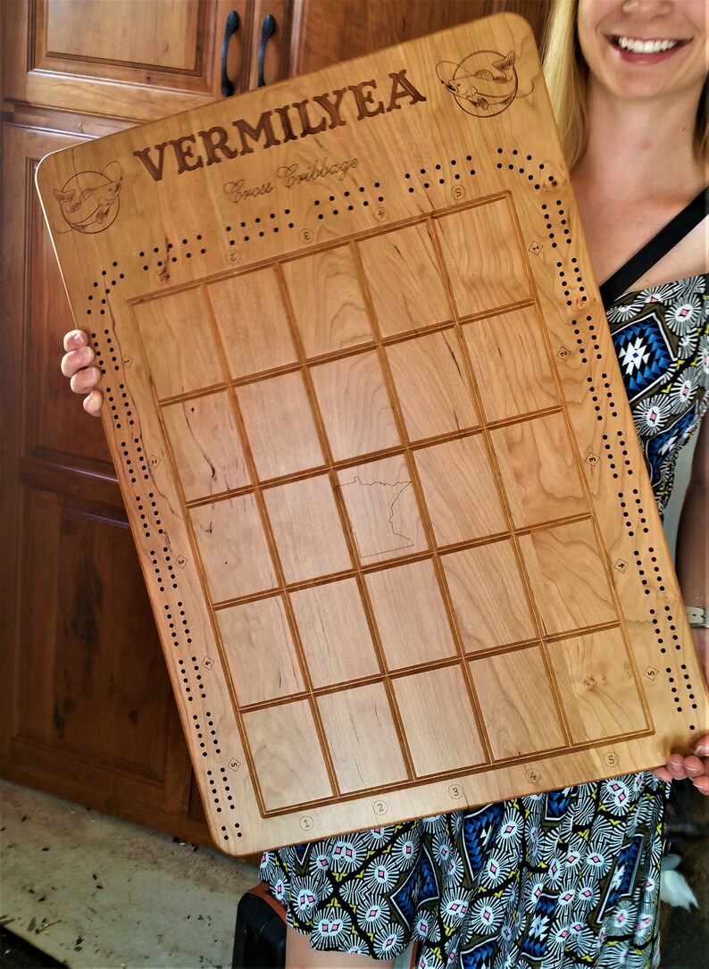 Personalized Cross Cribbage Board Weddingthemed Etsy
