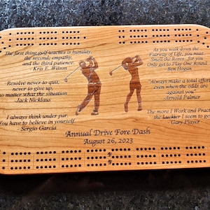 Custom Man and Woman Golf Cribbage board