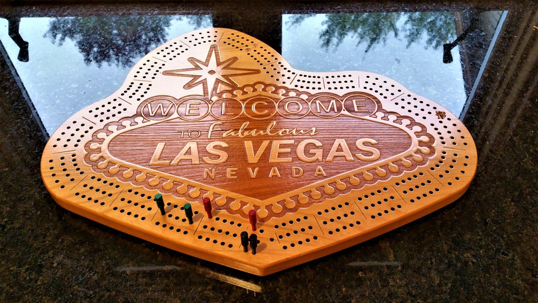 Custom Las Vegas Sign Cribbage Board Etsy