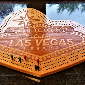 Custom Las Vegas Sign Cribbage Board