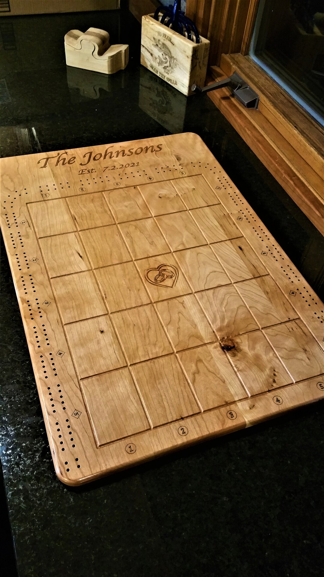 Personalized Cross Cribbage Board Weddingthemed Etsy