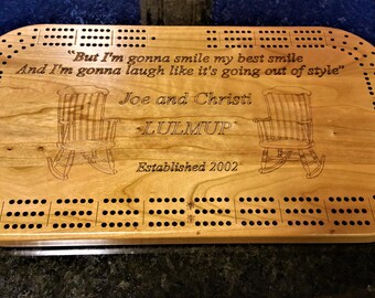 Custom Wedding Anniversary cribbage board
