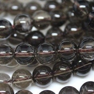 Cuentas de cuarzo ahumado natural 6/8/10/12 mm / Cuentas de cuarzo ahumado para joyería / Cuentas para la fabricación de joyas / Joyería de piedra curativa