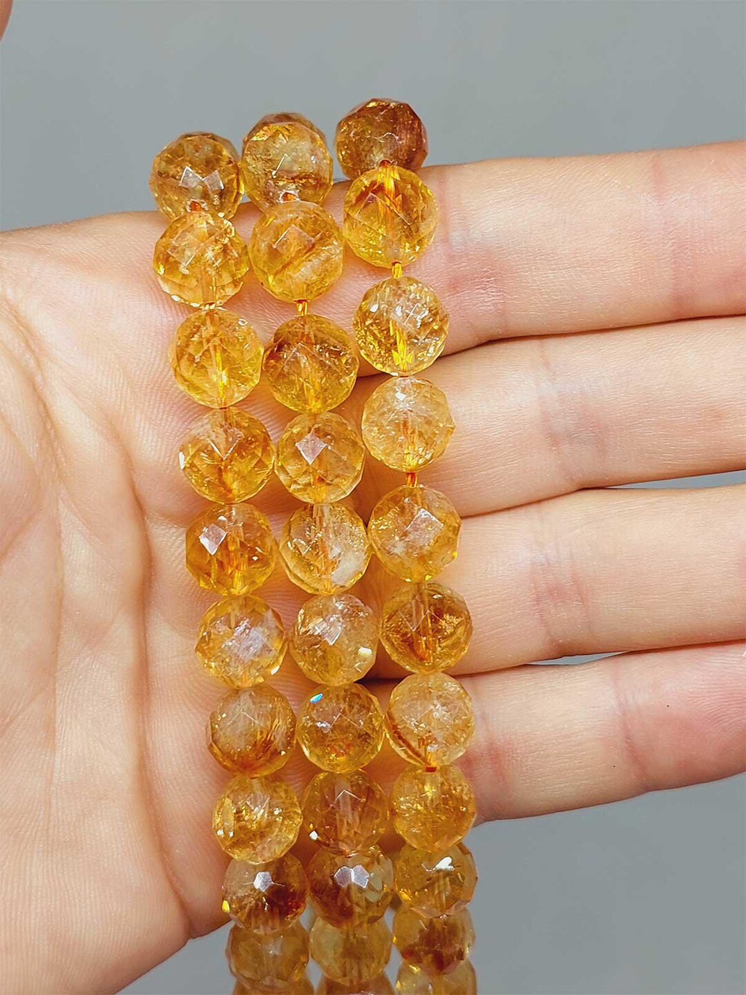 20 Perles Bohème Facettées En Citrine De 8 Mm – Préciosa, Parfaites Pour La Création De Bijoux