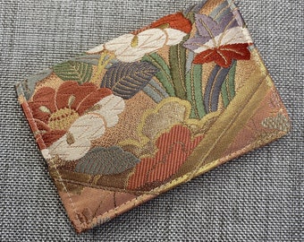 Business card  case, Vintage Silk Obi fabric, Handcrafted, Upcycled