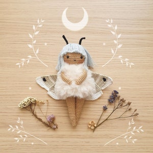 Moth Sprite - critter stitch crochet pattern / amigurumi moth girl