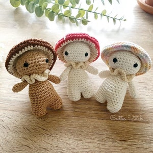 MINI Emotional Support Mushroom Boy, Crochet Cute Snuggly Mushroom Boy