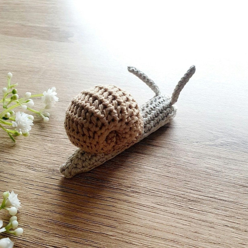 little realistic crochet snail