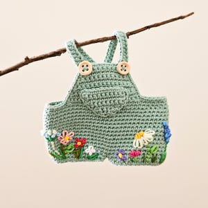 Overalls crochet pattern for Mushroom Guy - add-on outfit