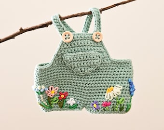 Overalls crochet pattern for Mushroom Guy - add-on outfit