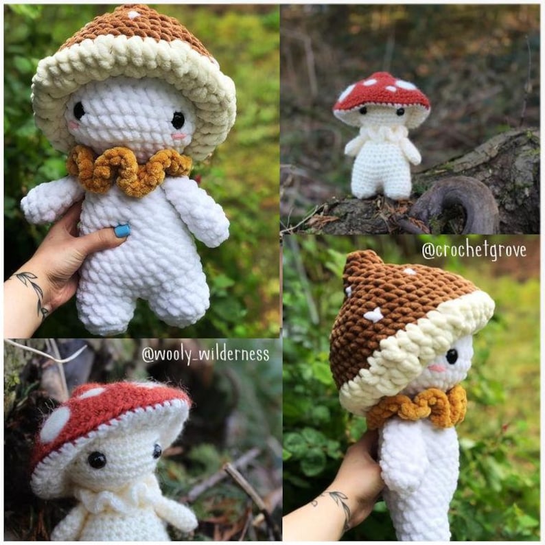 Quinn the little mushroom critter stitch crochet pattern / amigurumi image 3