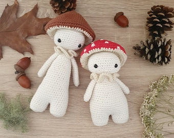 Finn and Phill the mushrooms - critter stitch crochet pattern / amigurumi