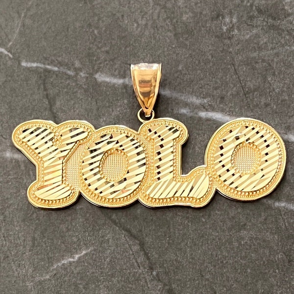 Gold Yolo Pendant Etsy