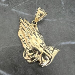 Praying hands gold necklace cheap
