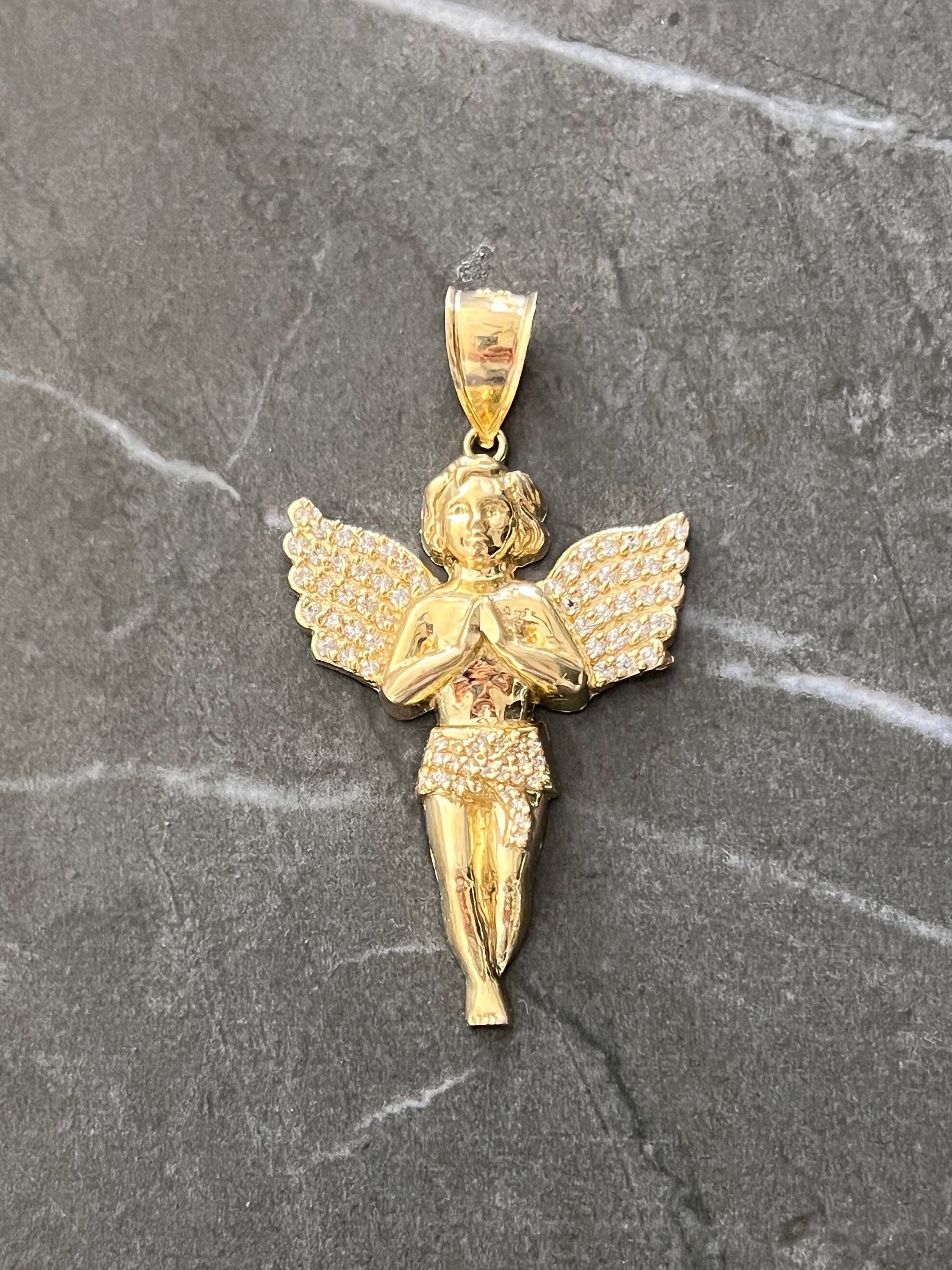 Diamond angel sale pendant 10k gold
