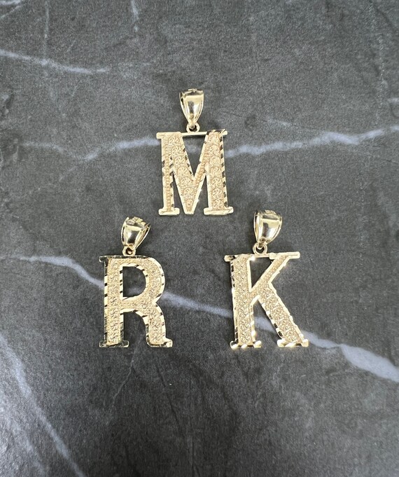 Diamond cut initial pendant Clearance